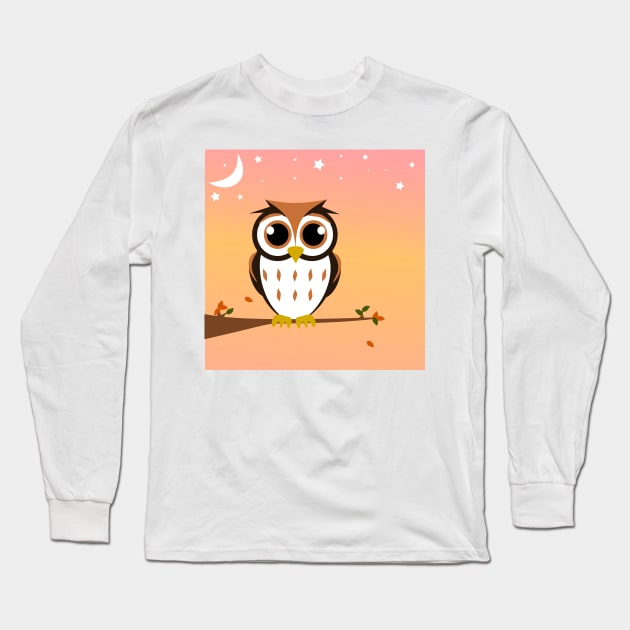 Owl At Dusk Long Sleeve T-Shirt by Raven_Storm_Worker